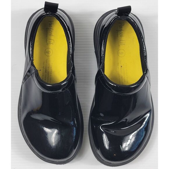 Gravity Defyer Emma TB7211FL Black Glossy‎ Slip On Clogs Womens 9 Upper Leather - Picture 1 of 10